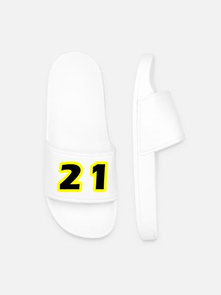 21 Number Symbol - Men’s Pool Sliders - white
