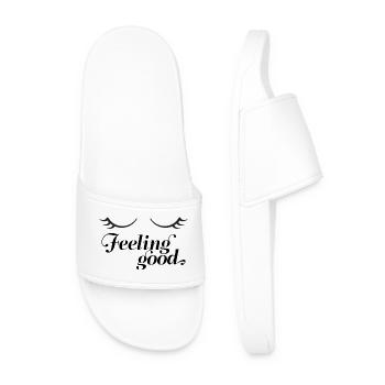 Dreamy Eyelash Silhouette - Men’s Pool Sliders - white - Front