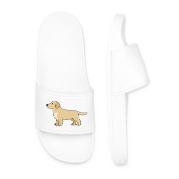 Delicate Retriever Silhouette - Men’s Pool Sliders - white - Front