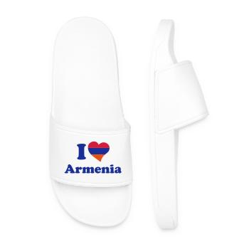 I love Armenia - Men’s Pool Sliders - white - Front