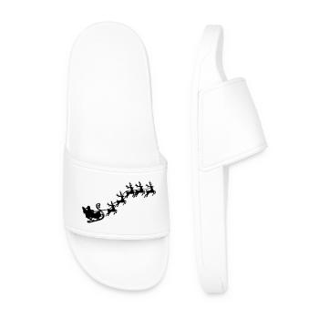 Santa Claus with reindeer sleigh - Men’s Pool Sliders - white - Front