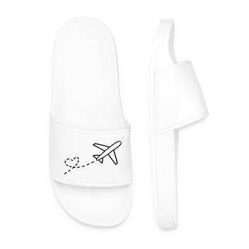 Heart and plane - Men’s Pool Sliders - white - Front