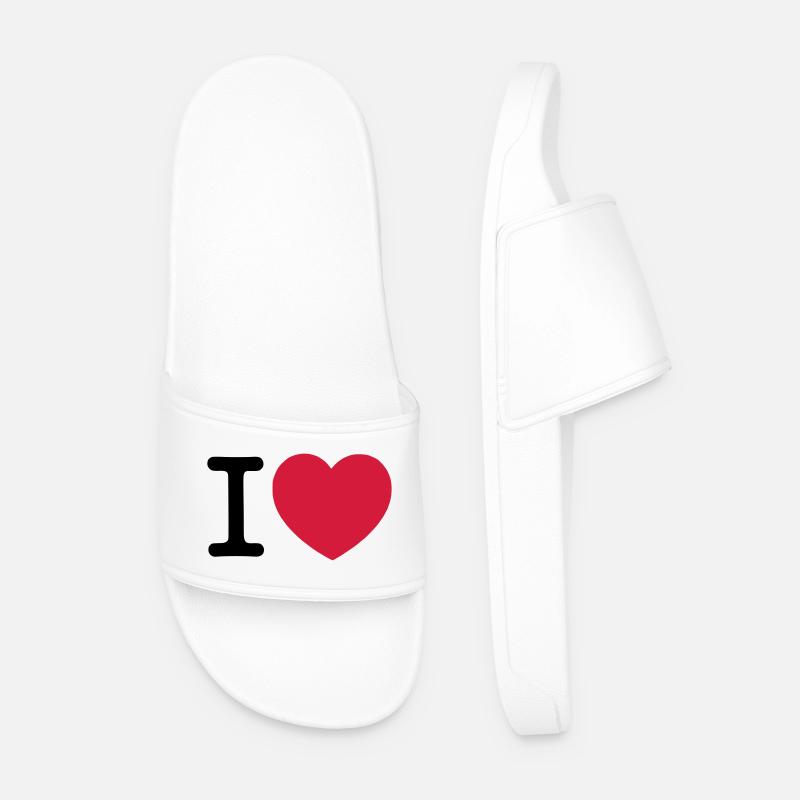 I Love... - Männer Badelatschen - Weiß