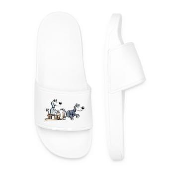 Funny Husky Team - Men’s Pool Sliders - white - Front