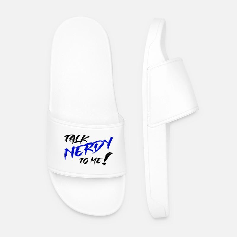 Nerd Graffiti Blue - Men’s Pool Sliders - white