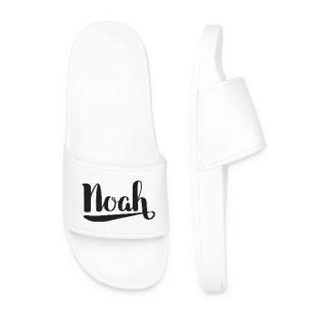 Creative Noah Archetype with Water Design - Men’s Pool Sliders - white - Front
