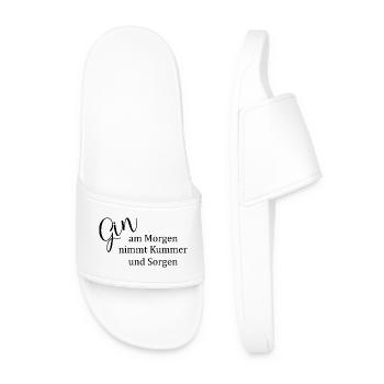 Gin in the morning takes away grief and worry - Men’s Pool Sliders - white - Front