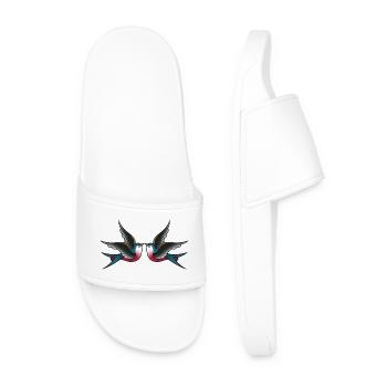Traditional tattoo 2 swallows - Men’s Pool Sliders - white - Front