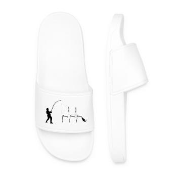 Angler, fishing, fisherman, fishing fish rod, ECG - Men’s Pool Sliders - white - Front