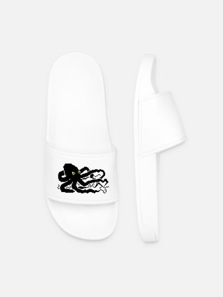 8bit pixel octopus - Men’s Pool Sliders - white