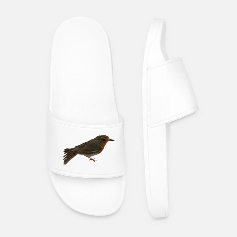 Rotkehlchen - Männer Badelatschen - Weiß