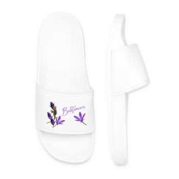 Bluebells purple flowers - Men’s Pool Sliders - white - Front