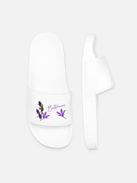 Glockenblumen lila Blumen - Männer Badelatschen - Weiß