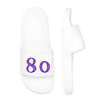 80 YEARS. 80TH ANNIVERSARY. BIRTHDAY 80 YEARS. 80 - Men’s Pool Sliders - white - Front