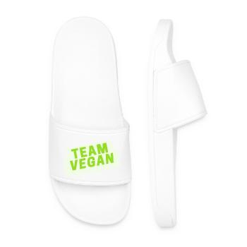 Team Vegan Vegan Vegetarian - Men’s Pool Sliders - white - Front