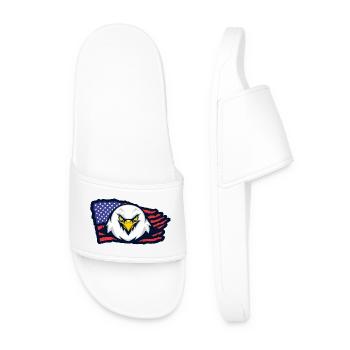 Águila Americana con Bandera - Men’s Pool Sliders - white - Front