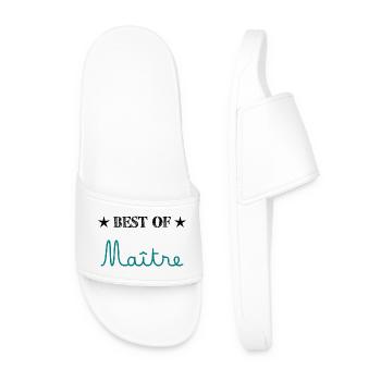 MAÎTRE. MERCI. MERCI MAÎTRE. CADEAU MAÎTRE. ECOLE - Claquettes Homme - blanc - Devant