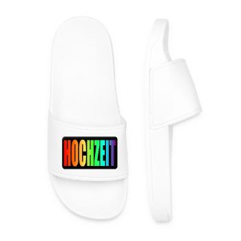 LGBTQ HOCHZEIT PRIDE - QUEER VERLOBUNG - EHE - Männer Badelatschen - Weiß - Vorne