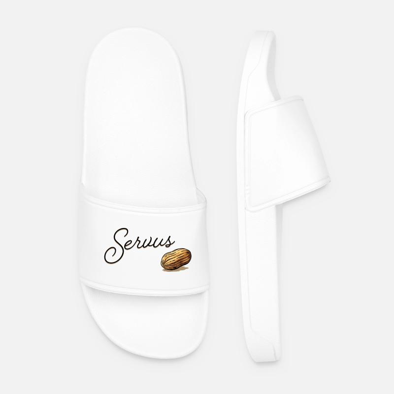 Serius Mandel Script Design - Männer Badelatschen - Weiß