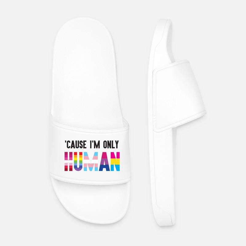 Pride Month LGBT - Weil ich auch nur ein Mensch bin - Männer Badelatschen - Weiß