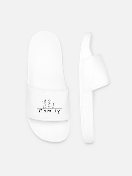Stick figure family - Men’s Pool Sliders - white