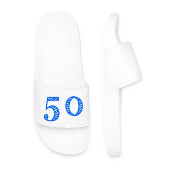 50. 50 ANS. 50e ANNIVERSAIRE. ANNIVERSAIRE 50 ANS. - Claquettes Homme - blanc - Devant