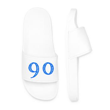 90. 90 YEARS. 90TH ANNIVERSARY. 90TH ANNIVERSARY. - Men’s Pool Sliders - white - Front