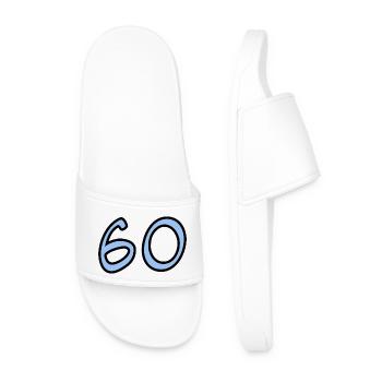 ANNIVERSARY. HAPPY BIRTHDAY. HAPPY BIRTHDAY. - Men’s Pool Sliders - white - Front