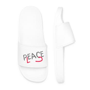 PLEASE PEACE - Männer Badelatschen - Weiß - Vorne