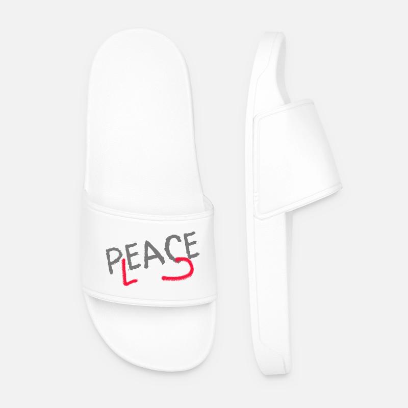 PLEASE PEACE - Männer Badelatschen - Weiß