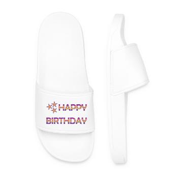 JAHRESTAG. ALLES GUTE ZUM GEBURTSTAG. ALLES GUTE ZUM GEBURTSTAG. - Männer Badelatschen - Weiß - Vorne