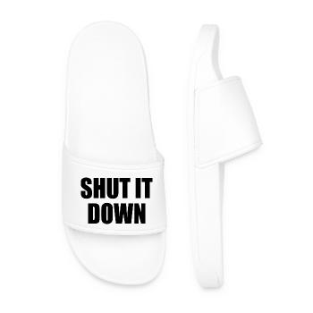 Shut it down - Männer Badelatschen - Weiß - Vorne