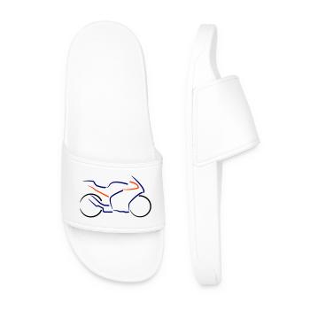 Motorbike Supersport Lines Outline multicolored - Men’s Pool Sliders - white - Front