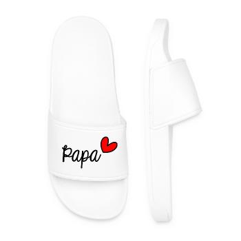 PAPA. VATERTAG. FROHER VATERTAG. ALLES GUTE ZUM GEBURTSTAG. - Männer Badelatschen - Weiß - Vorne