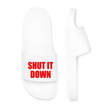 Shut it down - Männer Badelatschen - Weiß - Vorne