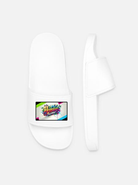 Medellin Columbia Graffiti Design - Men’s Pool Sliders - white