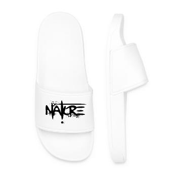 Nature Graffiti Outdoor Font Text Logo Icon - Men’s Pool Sliders - white - Front