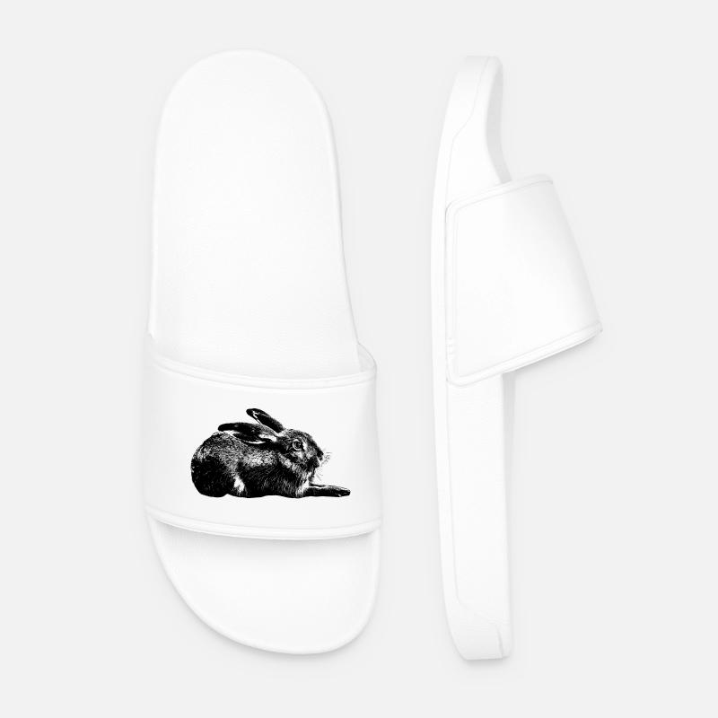 Hase / european hare / rabbit - Men’s Pool Sliders - white