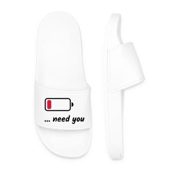La batterie faible a besoin de vous - Claquettes Homme - blanc - Devant