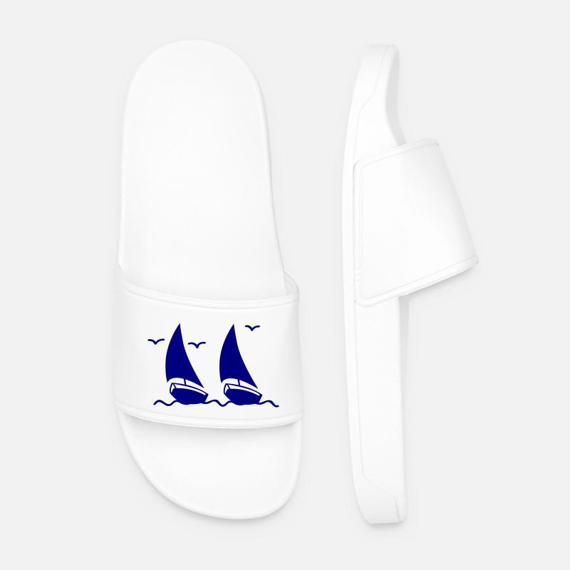segelboote - Männer Badelatschen - Weiß