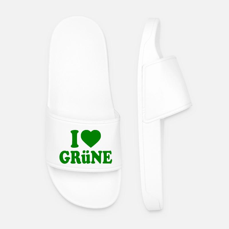 I love grüne - Männer Badelatschen - Weiß