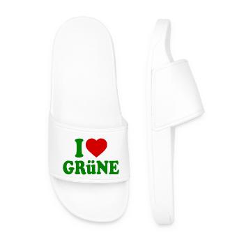 I love grüne - Männer Badelatschen - Weiß - Vorne