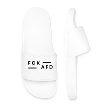 FCK AFD – Klare Botschaft - Männer Badelatschen - Weiß - Vorne