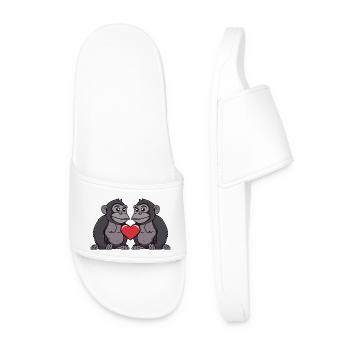 Gorilla Paar Valentinstag - Männer Badelatschen - Weiß - Vorne