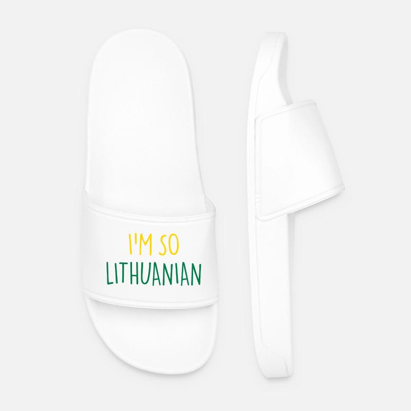 I'M SO LITHUANIAN Lietuva Litauen - Männer Badelatschen - Weiß