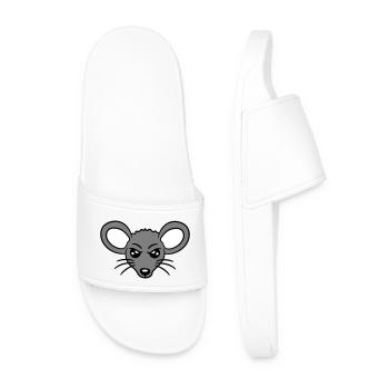 Mouse looks angry angry frustrated angry aggressive - Men’s Pool Sliders - white - Front