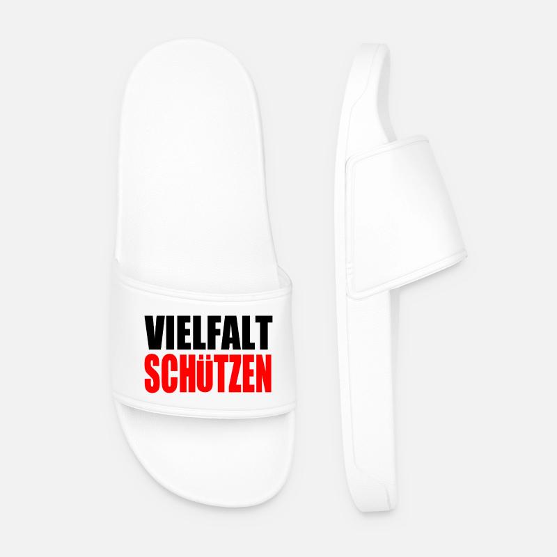 vielfalt schützen - Männer Badelatschen - Weiß
