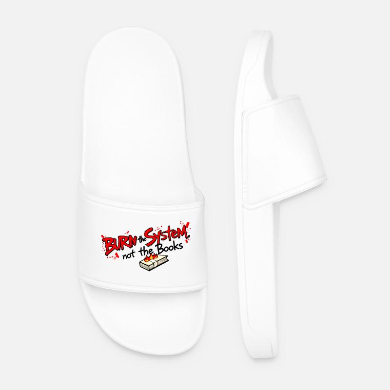 Burn the system - Men’s Pool Sliders - white