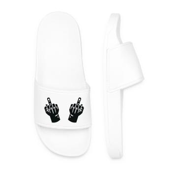 mittelfinger hand 2 - Männer Badelatschen - Weiß - Vorne