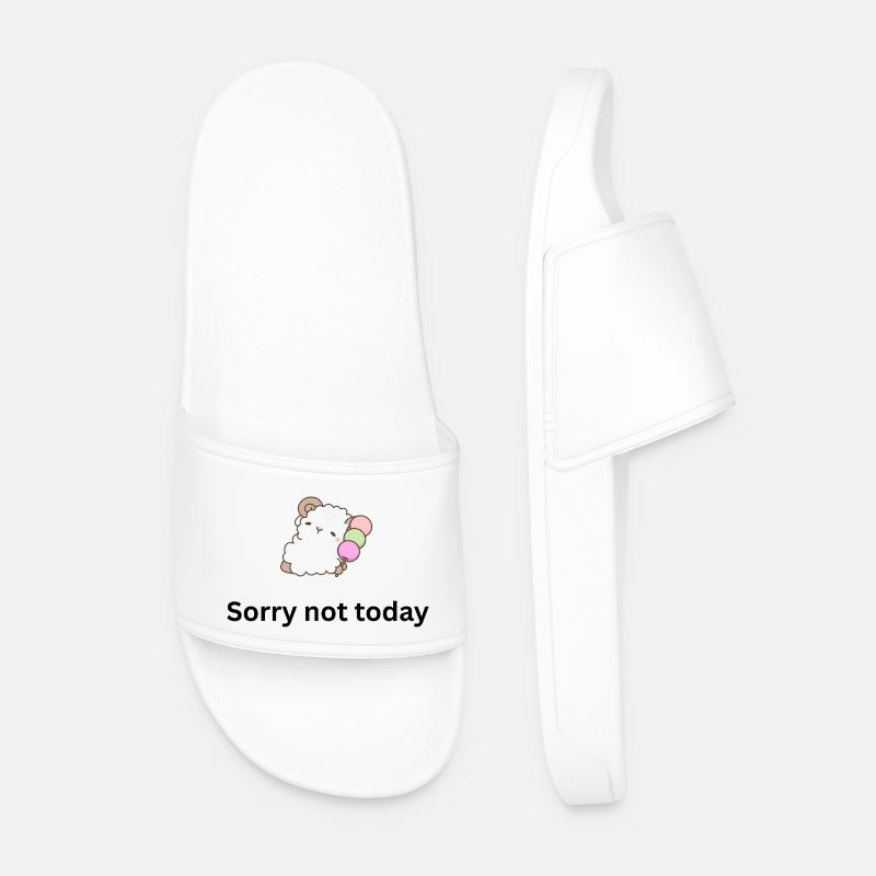 Sorry not today - Men’s Pool Sliders - white